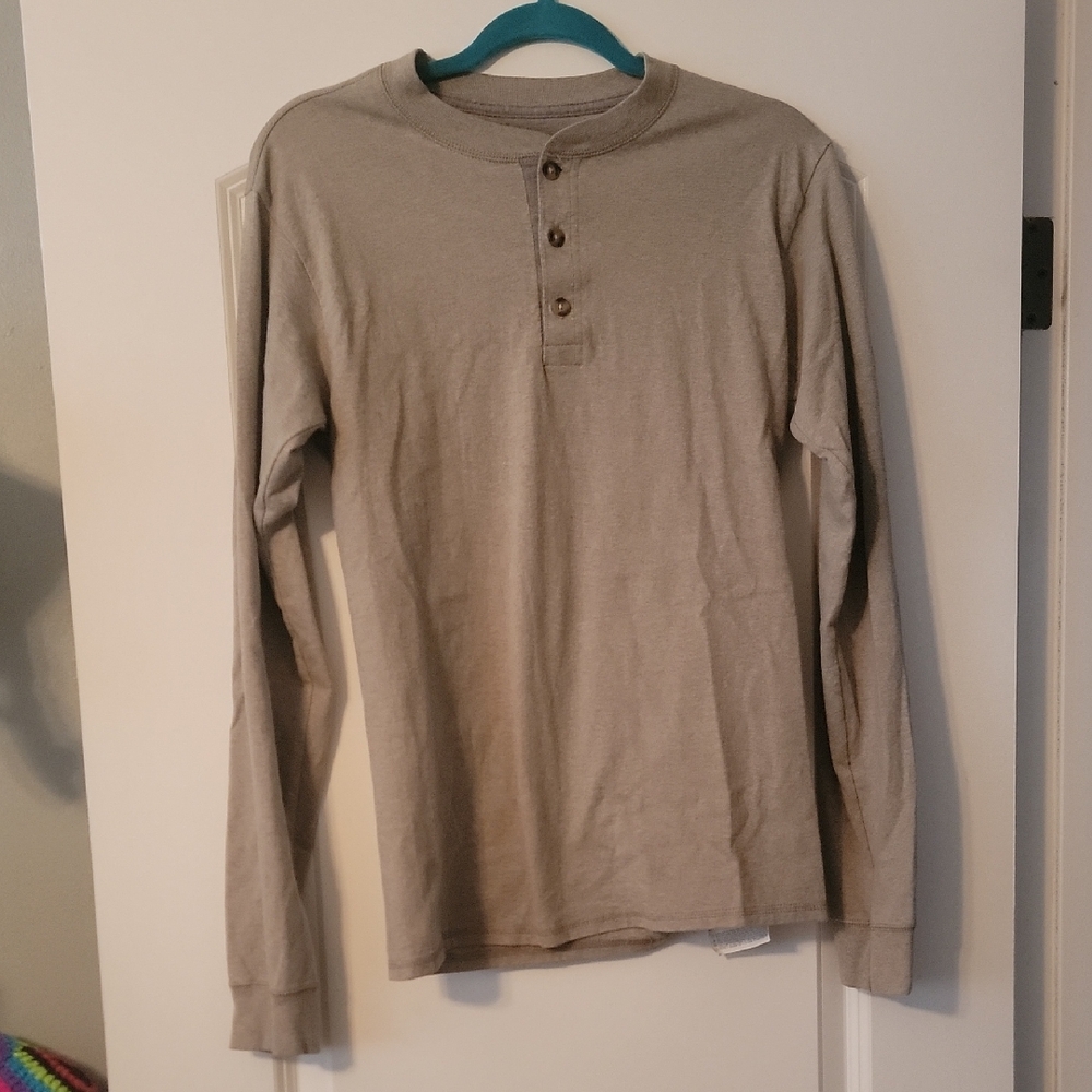Men's Beige Henley Shirt